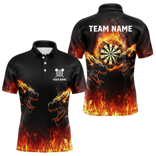 Feuerflammen-Wölfe mit Dartboards Dartshirts für Herren, Personalisierte Darttrikots NYN0040