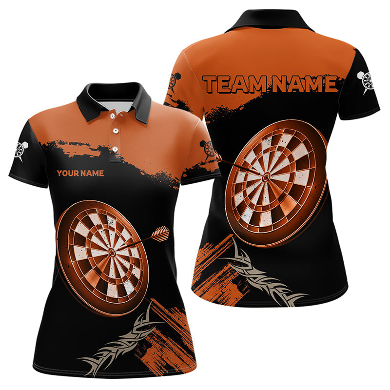 Personalisiertes oranges Dartboard mit Pfeil, Polo- & 1/4-Zip-Shirts für Damen, Teamtrikots NYN0052