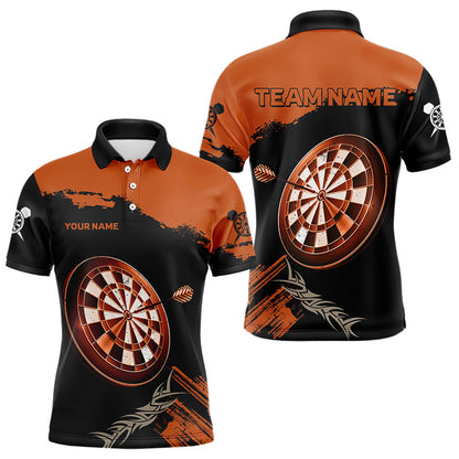 Personalisiertes oranges Dartboard mit Pfeil, Polo- & 1/4-Zip-Shirts für Herren, Teamtrikots NYN0052