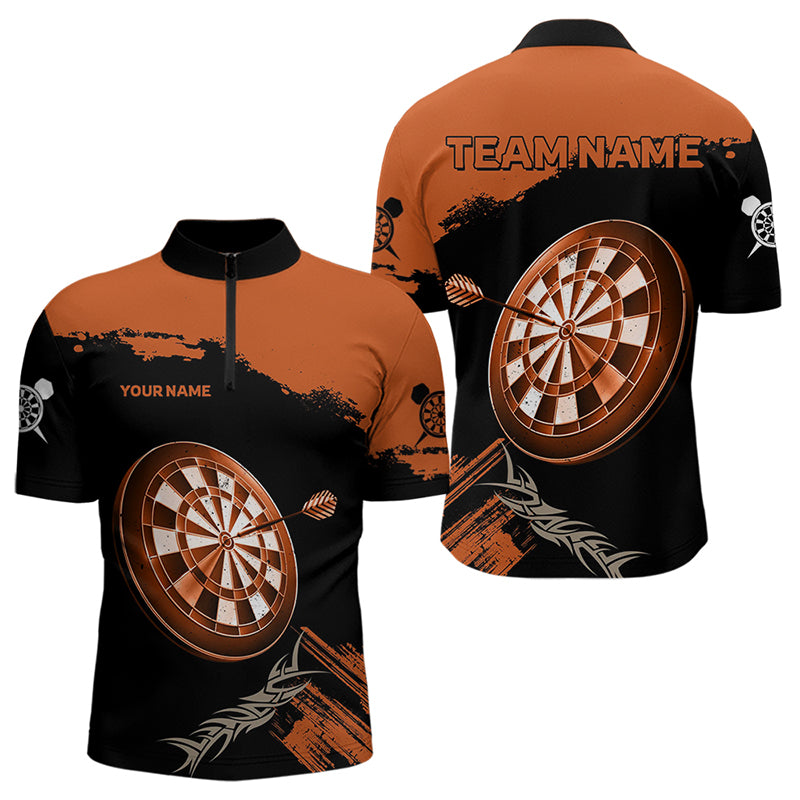 Personalisiertes oranges Dartboard mit Pfeil, Polo- & 1/4-Zip-Shirts für Herren, Teamtrikots NYN0052