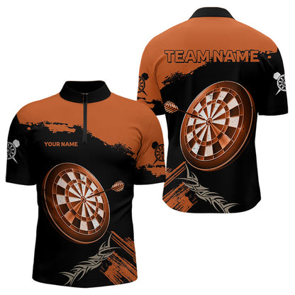 Personalisiertes oranges Dartboard mit Pfeil, Polo- & 1/4-Zip-Shirts für Herren, Teamtrikots NYN0052