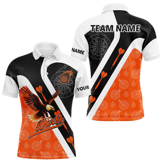 Individuelles oranges Dartboard mit fliegenden Adlern, Dartshirts für Herren, Teamtrikots NYN0062