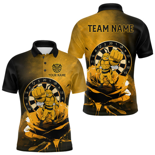 Individuell gestaltetes Rose & Bienen-Grunge-Dartboard Herren Darts Polo Shirt - Lustiges Dart-Trikot NYN2221