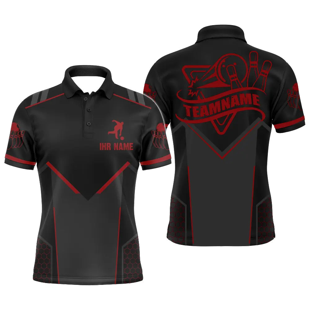Bowling-Trikot für Herren und Damen mit personalisiertem Namen – Bowlinghemd für Team-Bowler A01