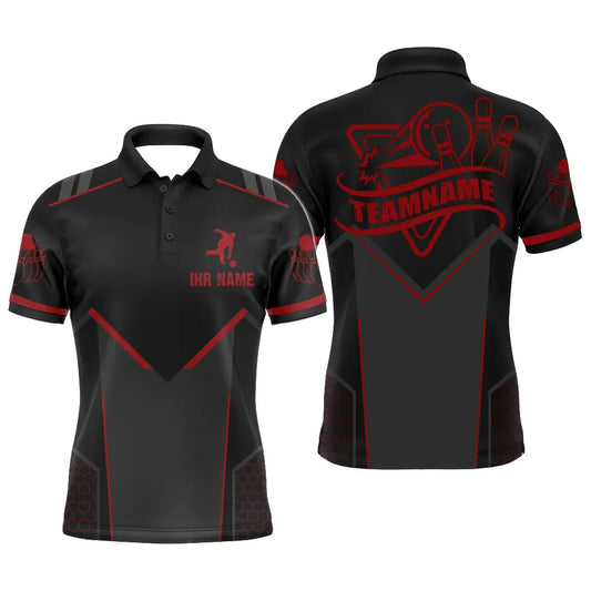 Bowling-Trikot für Herren und Damen mit personalisiertem Namen – Bowlinghemd für Team-Bowler A01