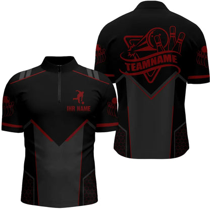 Bowling-Trikot für Herren und Damen mit personalisiertem Namen – Bowlinghemd für Team-Bowler A01
