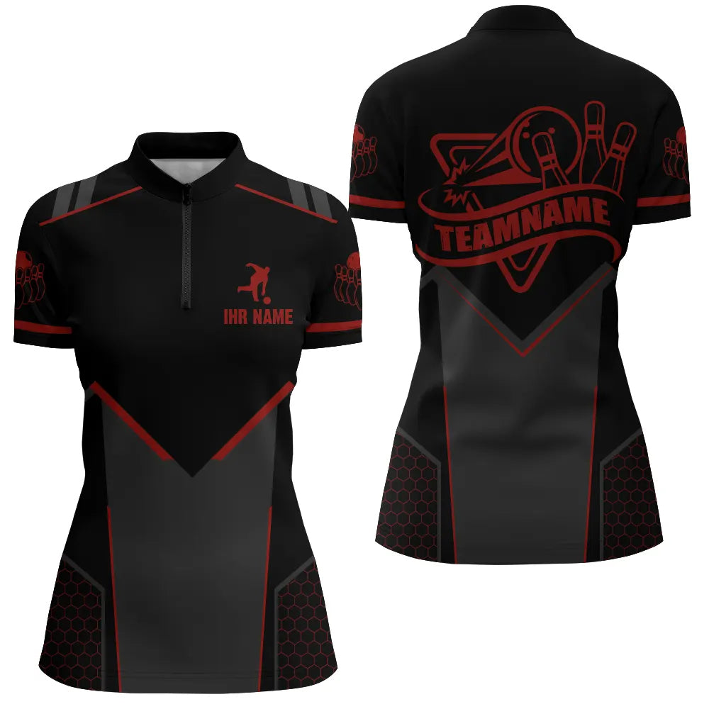 Bowling-Trikot für Herren und Damen mit personalisiertem Namen – Bowlinghemd für Team-Bowler A01